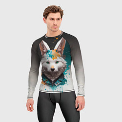 Рашгард мужской Кролик в каплях краски, цвет: 3D-принт — фото 2