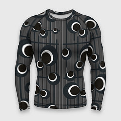 Рашгард мужской Черные и белые круги на сером, цвет: 3D-принт