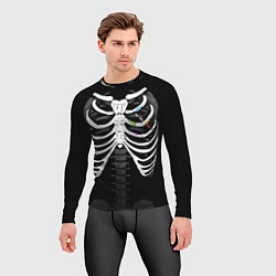 Рашгард мужской Скелет: ребра с кистью и красками, цвет: 3D-принт — фото 2