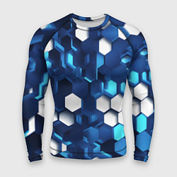 Мужской рашгард Cyber hexagon Blue