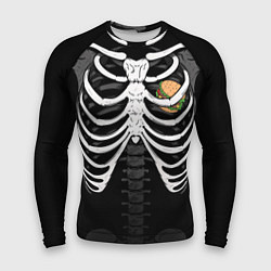 Рашгард мужской Скелет: ребра и бургер, цвет: 3D-принт