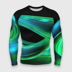 Рашгард мужской Green lines abstract, цвет: 3D-принт