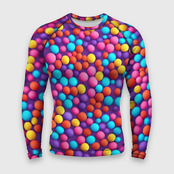 Рашгард мужской Паттерн разноцветные шарики - нейросеть, цвет: 3D-принт