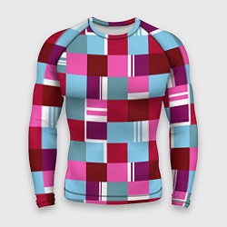 Рашгард мужской Ретро квадраты вишнёвые, цвет: 3D-принт
