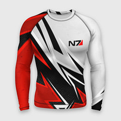 Рашгард мужской N7 mass effect - white and red, цвет: 3D-принт