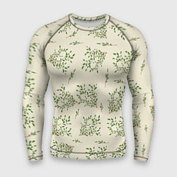 Рашгард мужской Веточки с зелеными листьями, цвет: 3D-принт