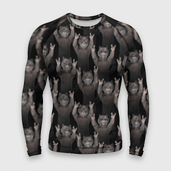 Рашгард мужской Коты любят рок-музыку, цвет: 3D-принт