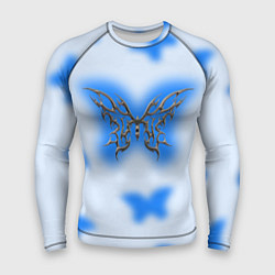 Рашгард мужской Y2K blue butterfly, цвет: 3D-принт