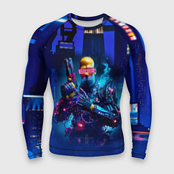 Рашгард мужской Крутой Гомер Симпсон - киберпанк, цвет: 3D-принт