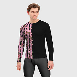 Рашгард мужской Сакура и полосы, цвет: 3D-принт — фото 2