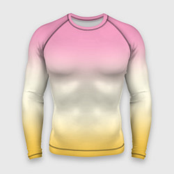 Рашгард мужской Розовый бежевый желтый градиент, цвет: 3D-принт