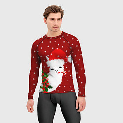 Рашгард мужской Лама - альпака с леденцом, цвет: 3D-принт — фото 2