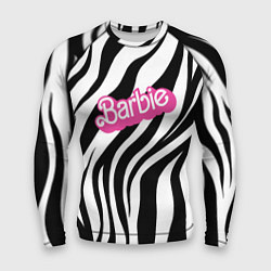 Рашгард мужской Ретро Барби - паттерн полосок зебры, цвет: 3D-принт