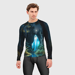 Рашгард мужской Призрак в лесу у воды, цвет: 3D-принт — фото 2