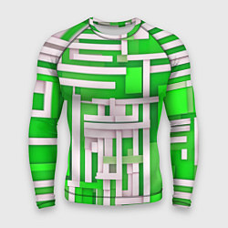 Мужской рашгард Полосы на зелёном фоне