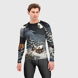 Рашгард мужской Волшебство новогодней ночи, цвет: 3D-принт — фото 2