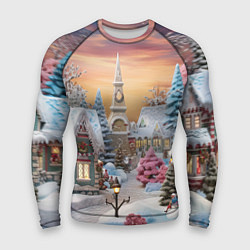 Мужской рашгард Праздник в заснеженном лесу