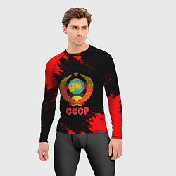 Рашгард мужской СССР красные краски, цвет: 3D-принт — фото 2