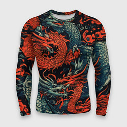 Рашгард мужской Красный и серый дракон, цвет: 3D-принт
