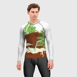 Рашгард мужской Кокосы и листья, цвет: 3D-принт — фото 2