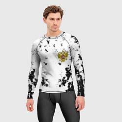 Рашгард мужской Герб РФ краски черные, цвет: 3D-принт — фото 2