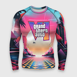 Мужской рашгард GTA 6 retro abstract logo