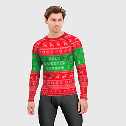Рашгард мужской Ужасный новогодний свитер, цвет: 3D-принт — фото 2