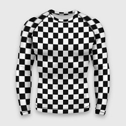 Рашгард мужской Шахматное поле чёрно-белый, цвет: 3D-принт
