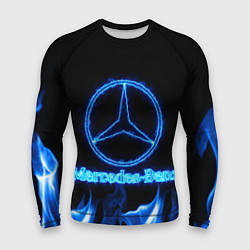 Рашгард мужской Mercedes-benz blue neon, цвет: 3D-принт