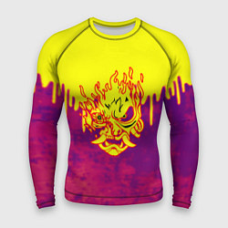 Рашгард мужской Cyberpunk огненное лого самурая, цвет: 3D-принт