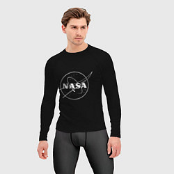 Рашгард мужской NASA белое лого, цвет: 3D-принт — фото 2