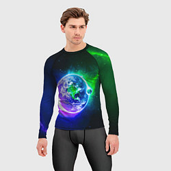 Рашгард мужской Космическая земля, цвет: 3D-принт — фото 2