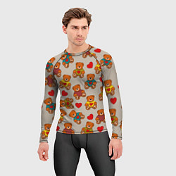 Рашгард мужской Мишки в свитерах и сердечки, цвет: 3D-принт — фото 2