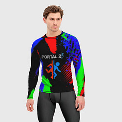 Рашгард мужской Portal 2 краски сочные текстура, цвет: 3D-принт — фото 2