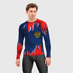 Рашгард мужской Россия спорт краски текстура, цвет: 3D-принт — фото 2