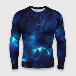 Рашгард мужской Синие осколки из мелких абстрактных части калейдос, цвет: 3D-принт