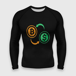 Рашгард мужской Криптовалюта биткоин и доллар, цвет: 3D-принт