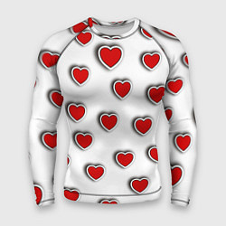 Рашгард мужской Стикеры наклейки объемные сердечки, цвет: 3D-принт