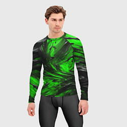 Рашгард мужской Чёрная и зелёная субстанция, цвет: 3D-принт — фото 2