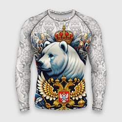 Рашгард мужской Белый медведь с короной, цвет: 3D-принт