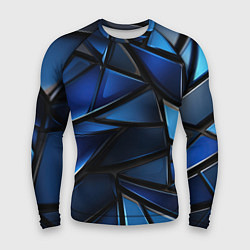 Рашгард мужской Синие объемные геометрические объекты, цвет: 3D-принт