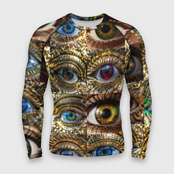 Рашгард мужской Металлические глаза в стиле стимпанк, цвет: 3D-принт