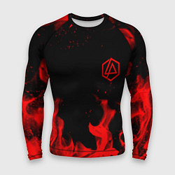 Мужской рашгард Linkin Park красный огонь лого