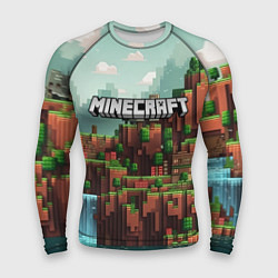 Рашгард мужской Minecraft logo квадратный мир, цвет: 3D-принт