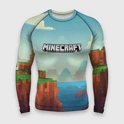 Рашгард мужской Minecraft logo квадратный мир, цвет: 3D-принт