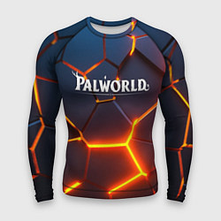 Мужской рашгард Palworld logo разлом плит