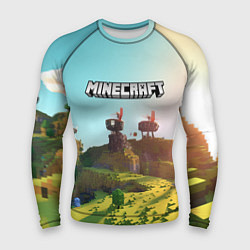 Рашгард мужской Minecraft logo солнечная карта, цвет: 3D-принт