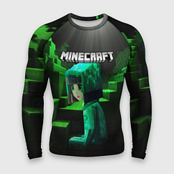 Рашгард мужской Minecraft девушка и зеленые ступени блоки тропинки, цвет: 3D-принт