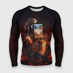 Мужской рашгард Minecraft персонаж в огне