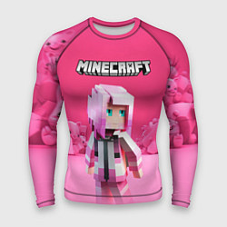 Рашгард мужской Minecraft персонаж розовый фон, цвет: 3D-принт